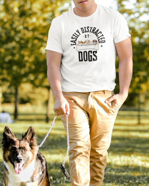 Easily Distracted by Dogs Unisex Jersey T-shirt