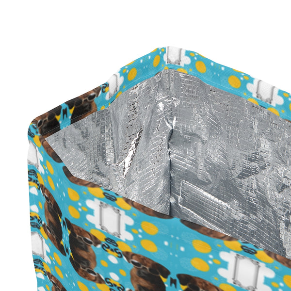 Cool Labrador Dog with Glasses Pattern Polyester Lunch Bag