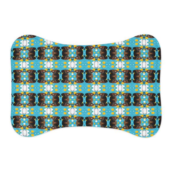 Cool Labrador with Sunglasses pattern. Part of the "Where's the doggie?" series by Poochbliss pet dog Feeding Mat