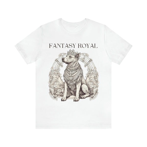 Fantasy Royal King Canine Dog in Fancy Baroque Style Unisex Jersey Short Sleeve Tee