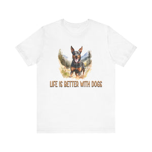 Life is Better with Dogs  Cartoon Unisex Jersey T-shirt