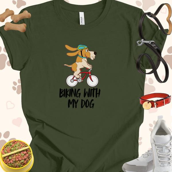 Biking with my dog Unisex Jersey Short Sleeve Tee