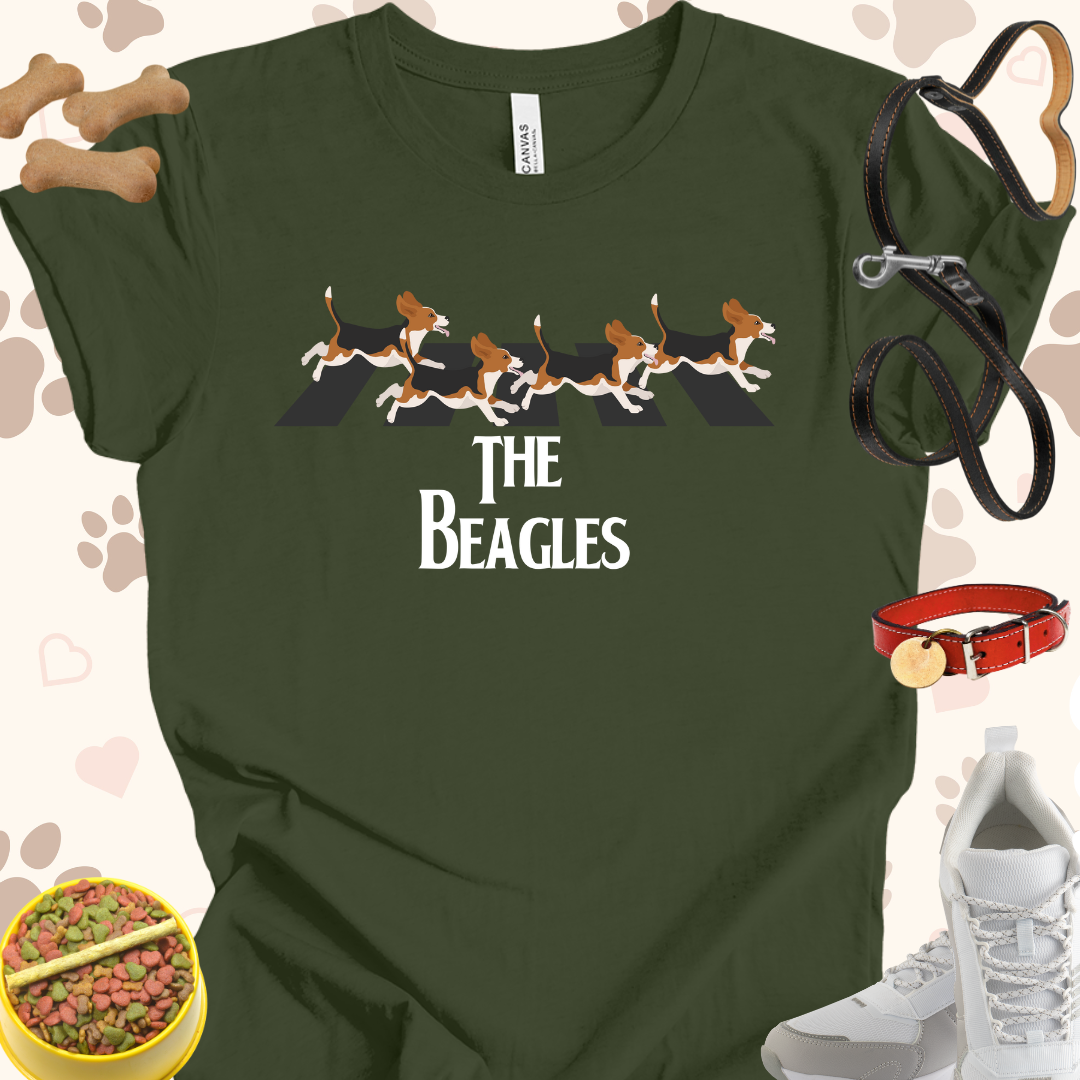 The Beagles crossing the road Unisex Jersey Short Sleeve Tee T-Shirt