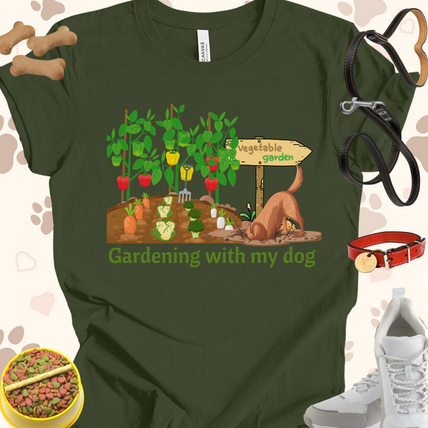 Gardening with my dog Unisex Jersey Short Sleeve Tee