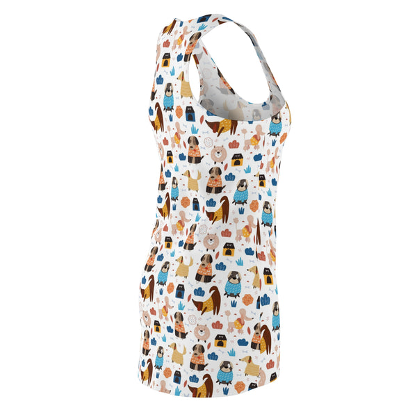 Variety of Cartoon Dogs  on Women's Racerback Dress