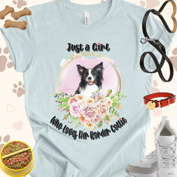 Just a Girl Who Loves Her Border Collie Unisex Jersey T-shirt