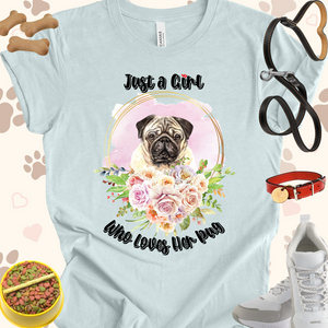 Just a Girl Who Loves Her Pug Unisex Jersey T-shirt