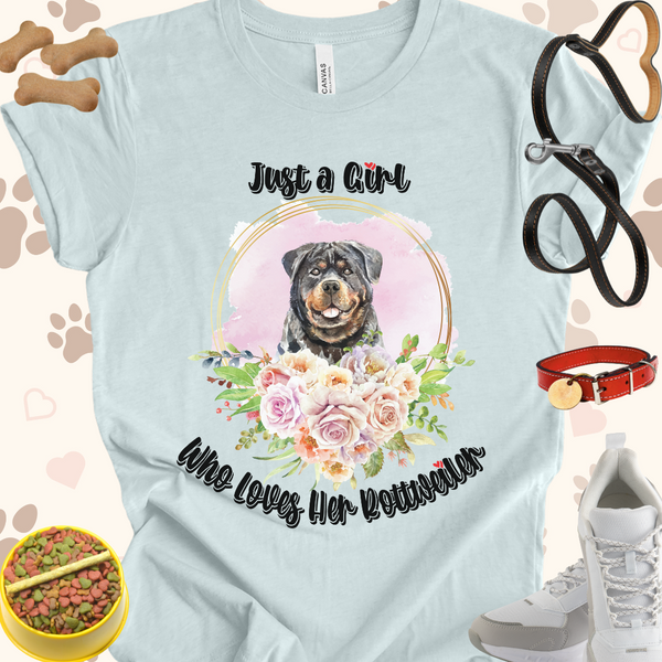 Just a Girl Who Loves Her Rottweiler Unisex Jersey T-shirt