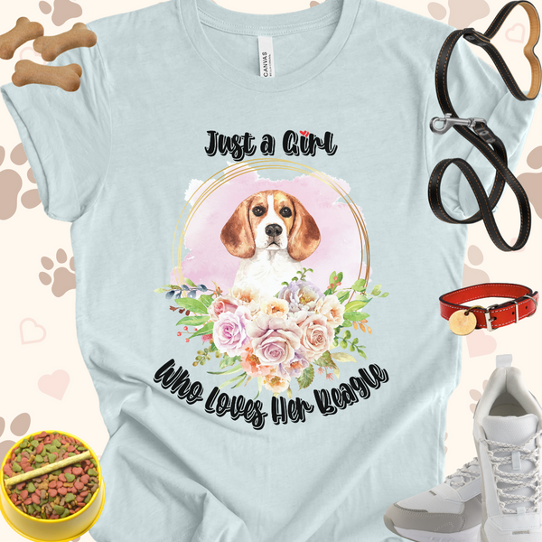 Just a Girl Who Loves Her Beagle Unisex Jersey T-shirt