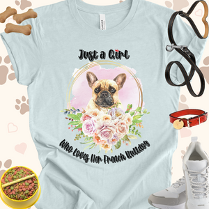 Just a Girl Who Loves Her French Bulldog Unisex Jersey T-shirt