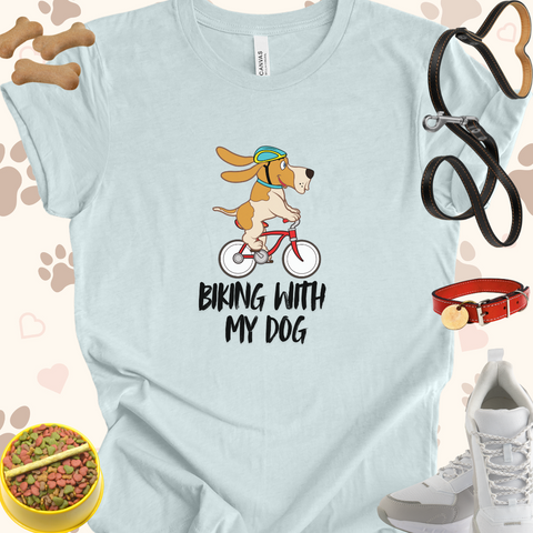 Biking with my dog Unisex Jersey Short Sleeve Tee