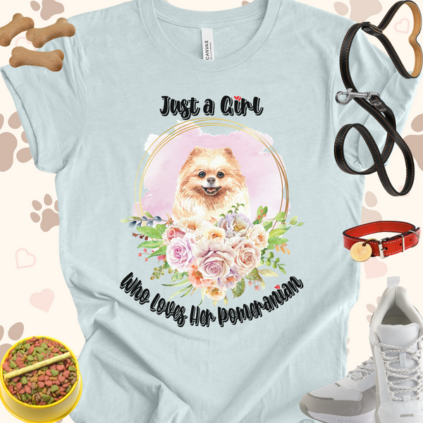 Just a Girl Who Loves Her Pomeranian Unisex Jersey T-shirt