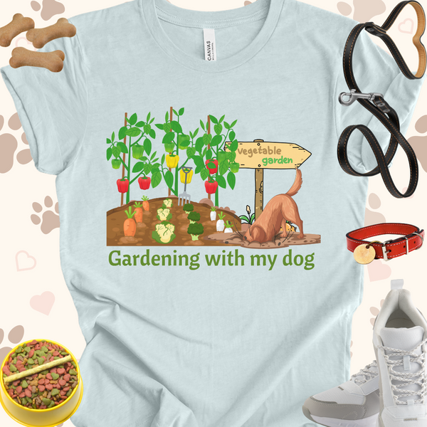 Gardening with my dog Unisex Jersey Short Sleeve Tee