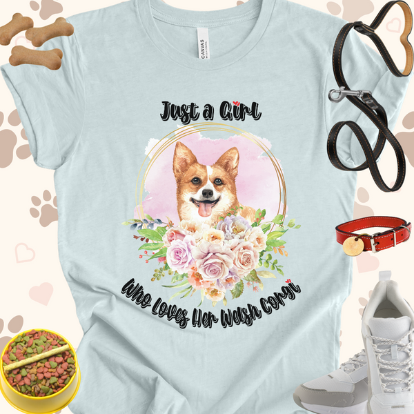 Just a Girl Who Loves Her Welsh Corgi Unisex Jersey T-shirt