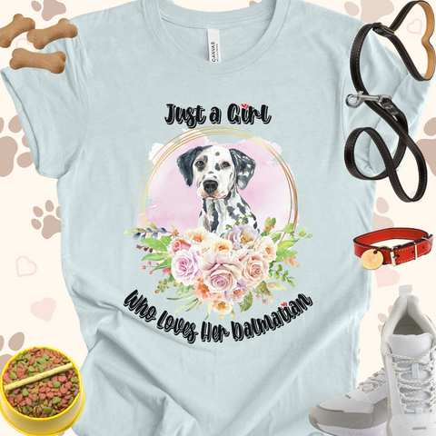 Just a Girl Who Loves Her Dalmation Unisex Jersey T-shirt