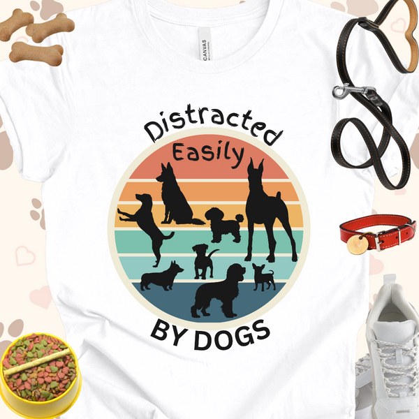 Distracted Easily buy Dogs Unisex Jersey T-shirt