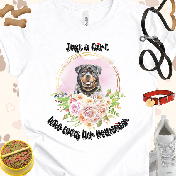 Just a Girl Who Loves Her Rottweiler Unisex Jersey T-shirt