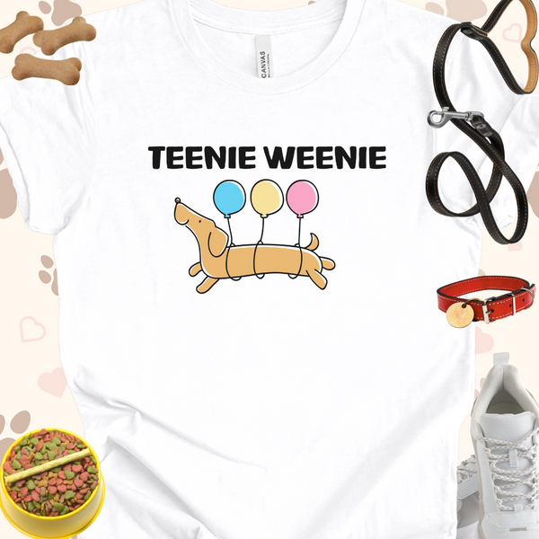 Teenie Weenie Cartoon Dachshund with Balloons Unisex Jersey Short Sleeve Tee T-shirt