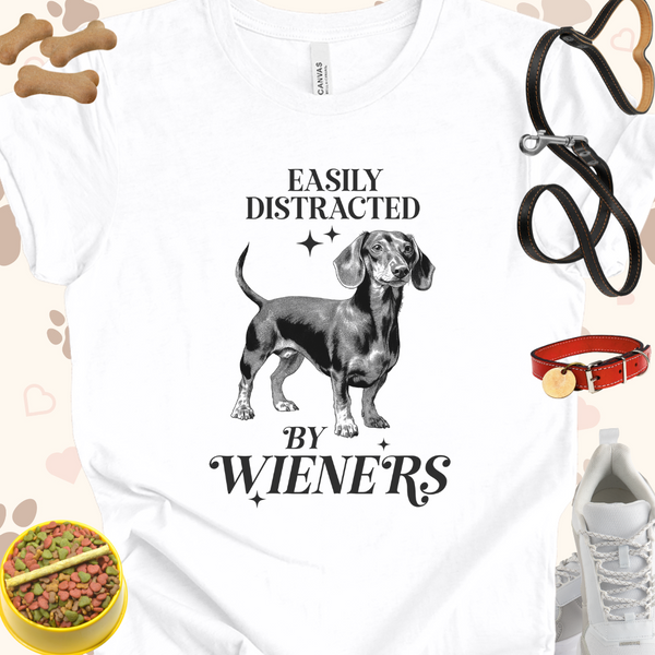 Easily Distracted by Weiners Unisex Jersey Short Sleeve Tee T-Shirt