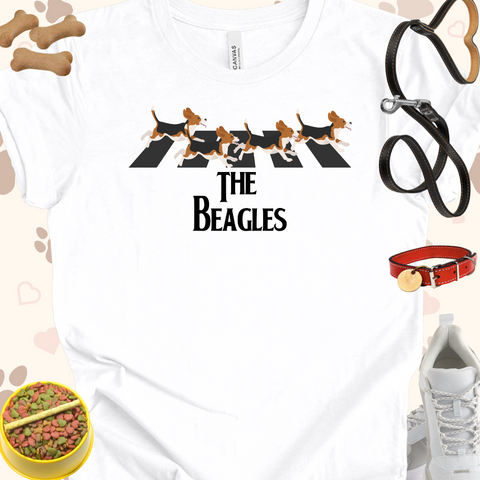 The Beagles crossing the road Unisex Jersey Short Sleeve Tee T-Shirt