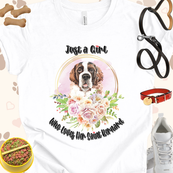 Just a Girl Who Loves Her Saint Bernard Unisex Jersey T-shirt