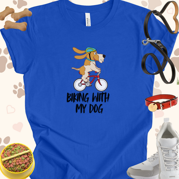 Biking with my dog Unisex Jersey Short Sleeve Tee