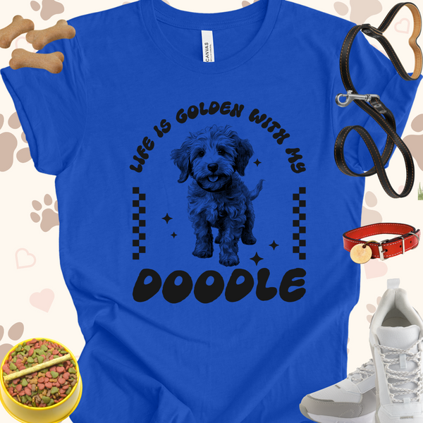 Life is Golden with my Doodle Black Text Unisex Jersey Short Sleeve Tee T-Shirt