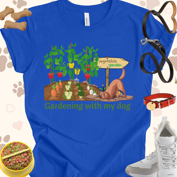 Gardening with my dog Unisex Jersey Short Sleeve Tee