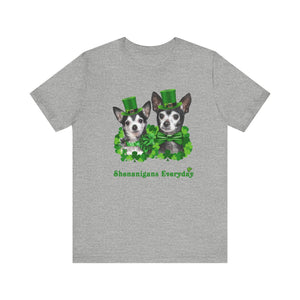 Shamrock Chihuahuas Shenanigans Everyday Unisex Jersey T-shirt