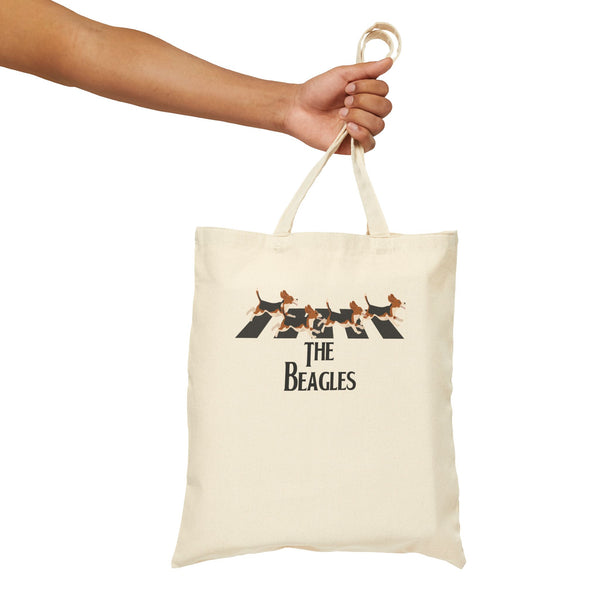 The Beagles Running Dogs Cotton Canvas Tote Bag