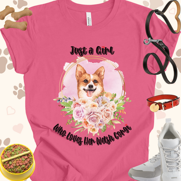 Just a Girl Who Loves Her Welsh Corgi Unisex Jersey T-shirt