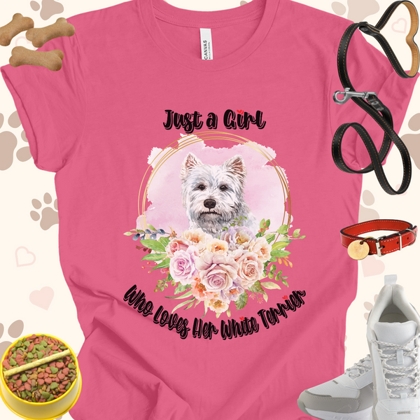 Just a Girl Who Loves Her White Terrier Unisex Jersey T-shirt