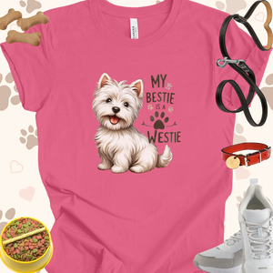 My Bestie is a Westie Dog Cartoon Unisex Jersey T-shirt