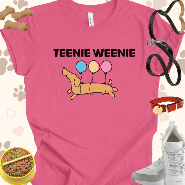 Teenie Weenie Cartoon Dachshund with Balloons Unisex Jersey Short Sleeve Tee T-shirt