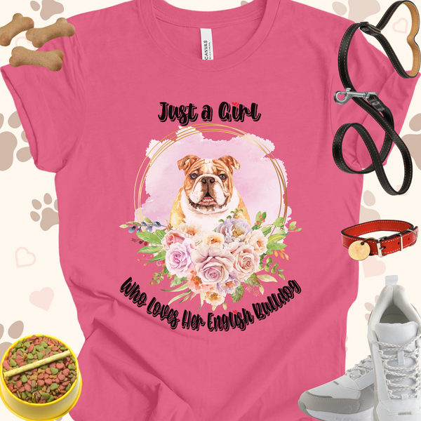 Just a Girl Who Loves Her English Bulldog Unisex Jersey T-shirt