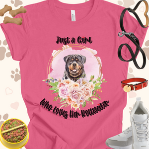 Just a Girl Who Loves Her Rottweiler Unisex Jersey T-shirt