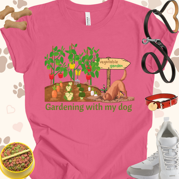 Gardening with my dog Unisex Jersey Short Sleeve Tee