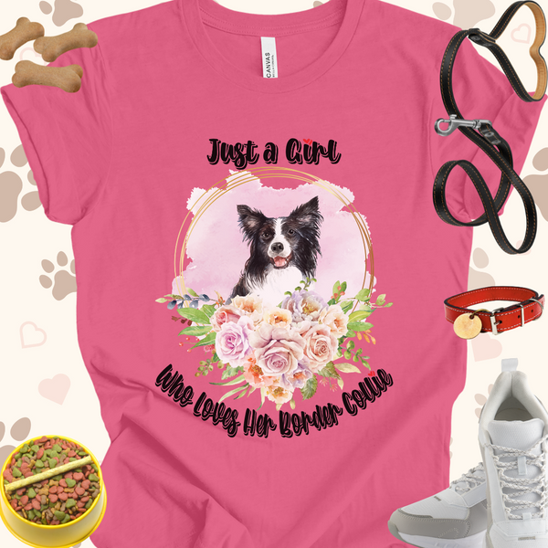 Just a Girl Who Loves Her Border Collie Unisex Jersey T-shirt