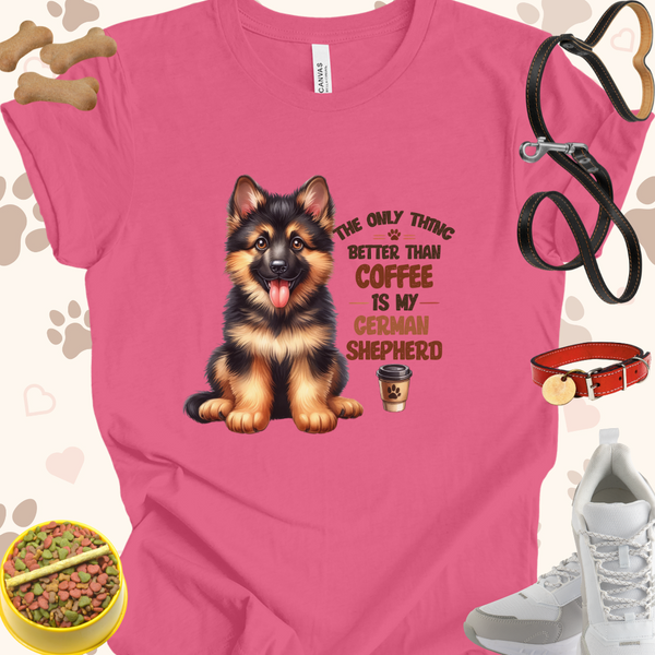 The Only Thing Better than Coffee is My German Shepard Dog Cartoon Unisex Jersey T-shirt