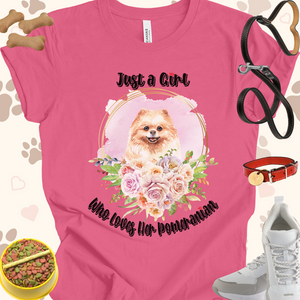 Just a Girl Who Loves Her Pomeranian Unisex Jersey T-shirt