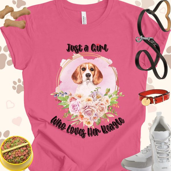 Just a Girl Who Loves Her Beagle Unisex Jersey T-shirt