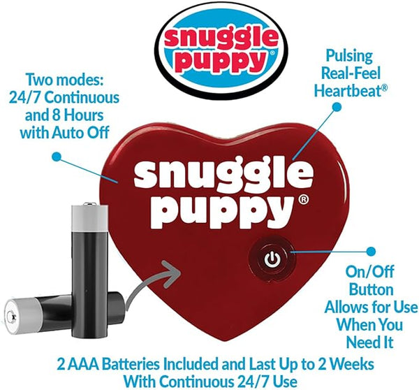 Original Snuggle Puppy Heartbeat Stuffed Toy for Dogs. Pet Anxiety Relief and Calming Aid