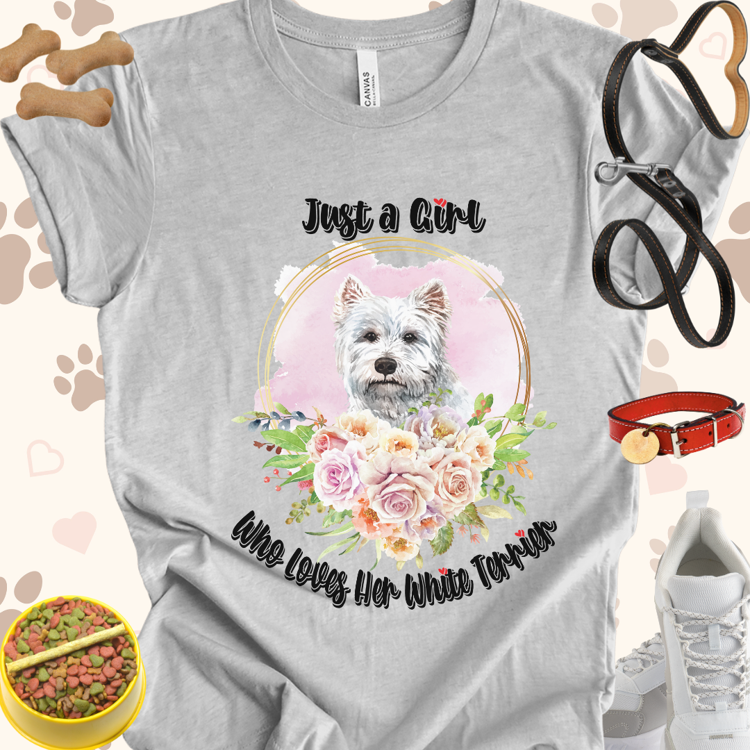 Just a Girl Who Loves Her White Terrier Unisex Jersey T-shirt