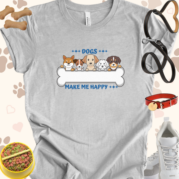 Dogs Make Me Happy Unisex Jersey T-Shirt