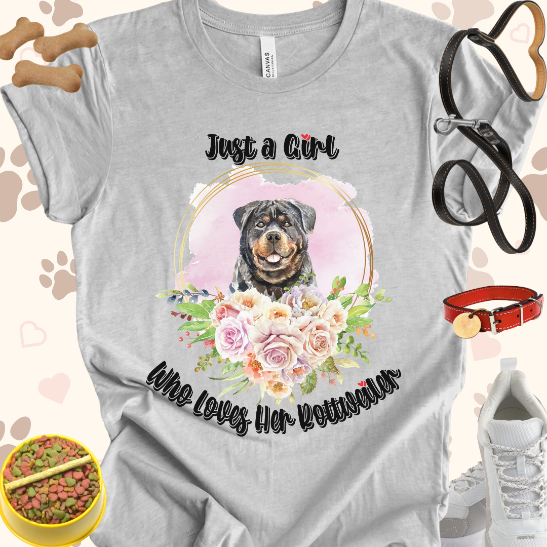 Just a Girl Who Loves Her Rottweiler Unisex Jersey T-shirt