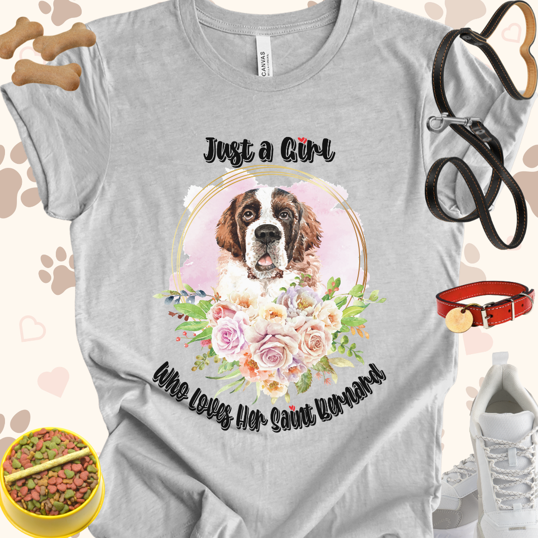 Just a Girl Who Loves Her Saint Bernard Unisex Jersey T-shirt