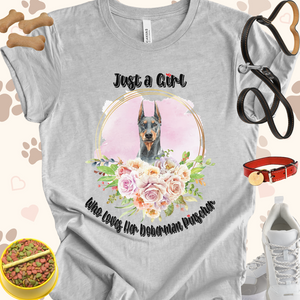 Just a Girl Who Loves Her Doberman Pincher Unisex Jersey T-shirt