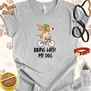 Biking with my dog Unisex Jersey Short Sleeve Tee