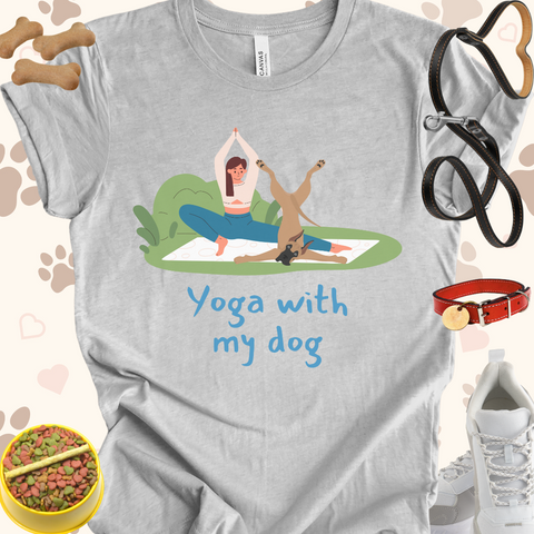 Yoga with my dog Unisex Jersey Short Sleeve Tee