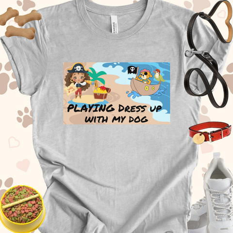 Playing Dress up with my dog Unisex Jersey Short Sleeve Tee